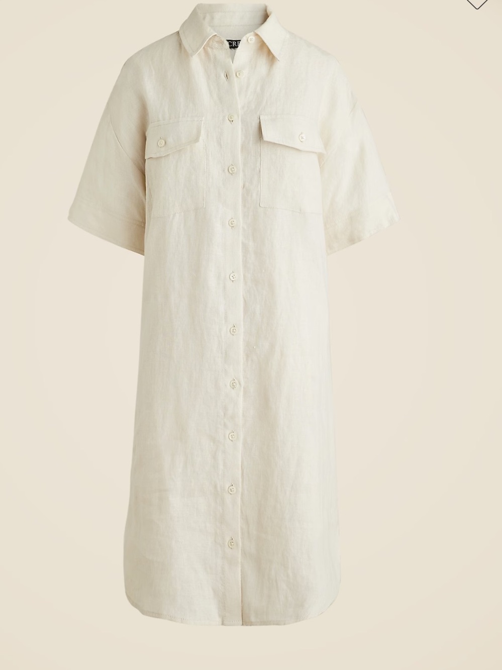 J. Crew women's short sleeve Utility shirt-dress in linen size XS flap‎ pockets